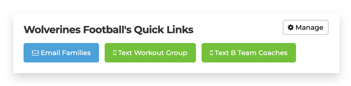 Marketing+ Quick Links sample